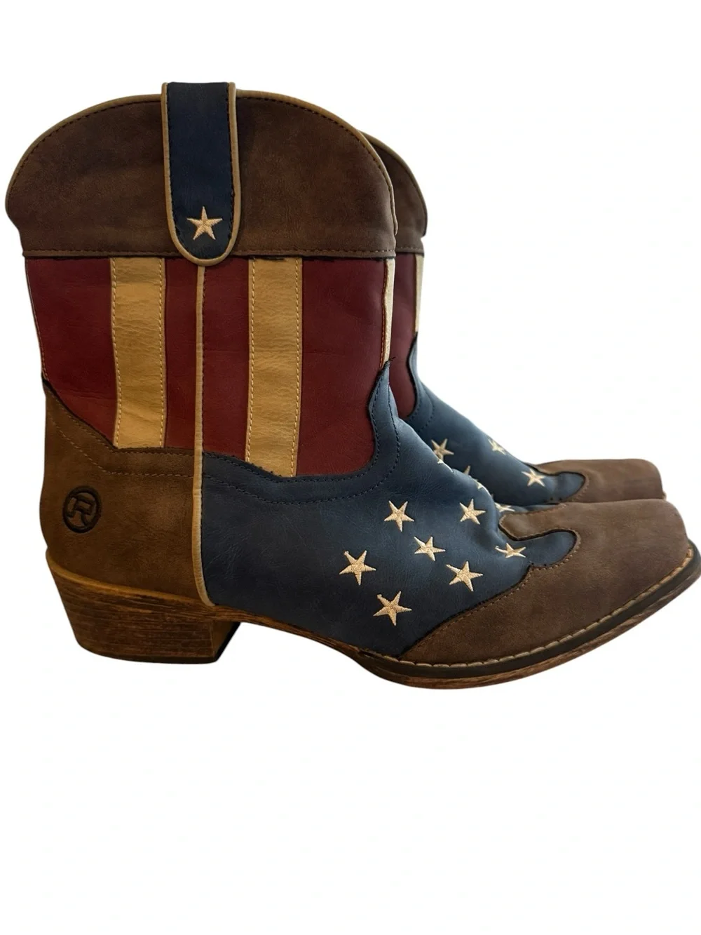 Roper USA Flag Cowgirl Boots Women’s Size 11 Patriotic Boots Rodeo July 4th - Picture 2 of 11